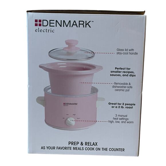 Denmark Pastel Pink Electric 1.5 Quart Slow Cooker with Non-Stick Inner Pot NEW - Picture 6 of 15